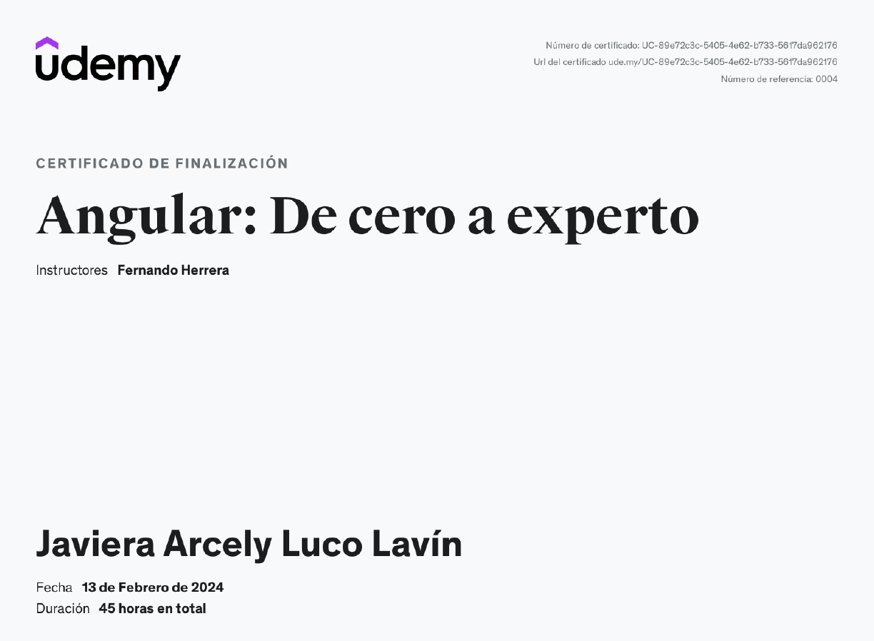 Certificado Angular