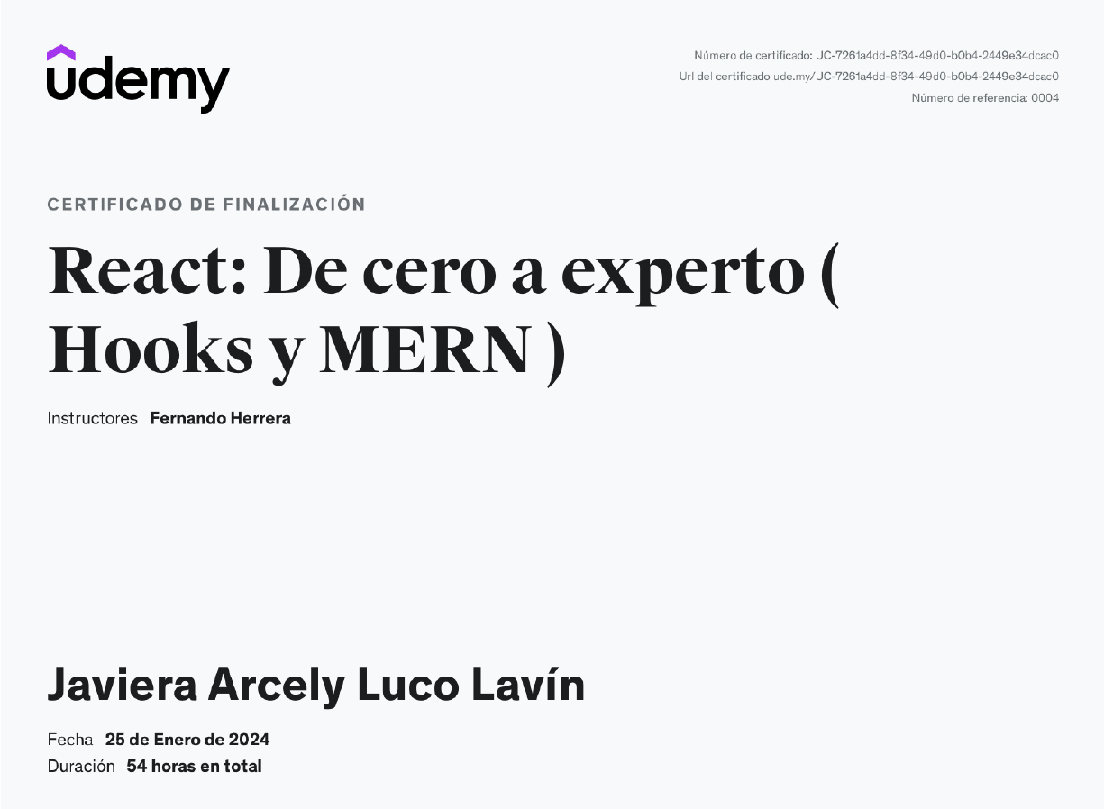 Certificado React