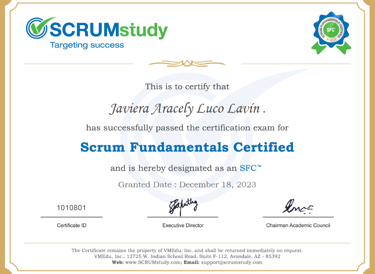 Certificado Scrum
